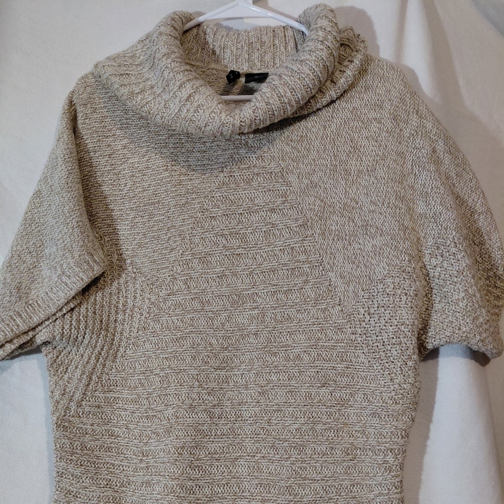 New Directions Beige Cowl Neck Sweater